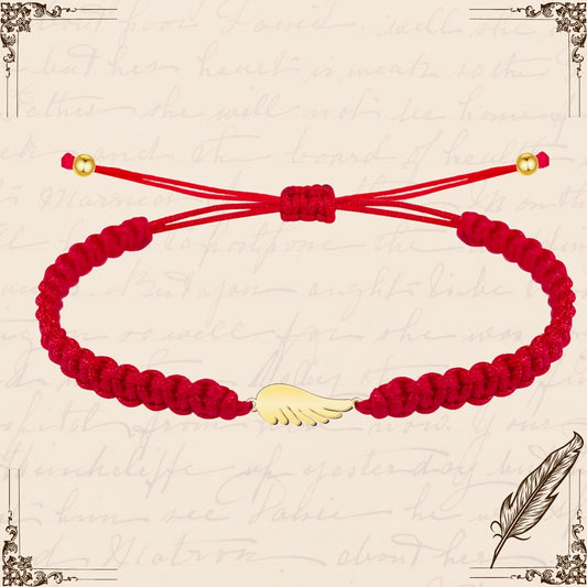Pulsera Hilo Destino con Ala ángel Acero Dorado