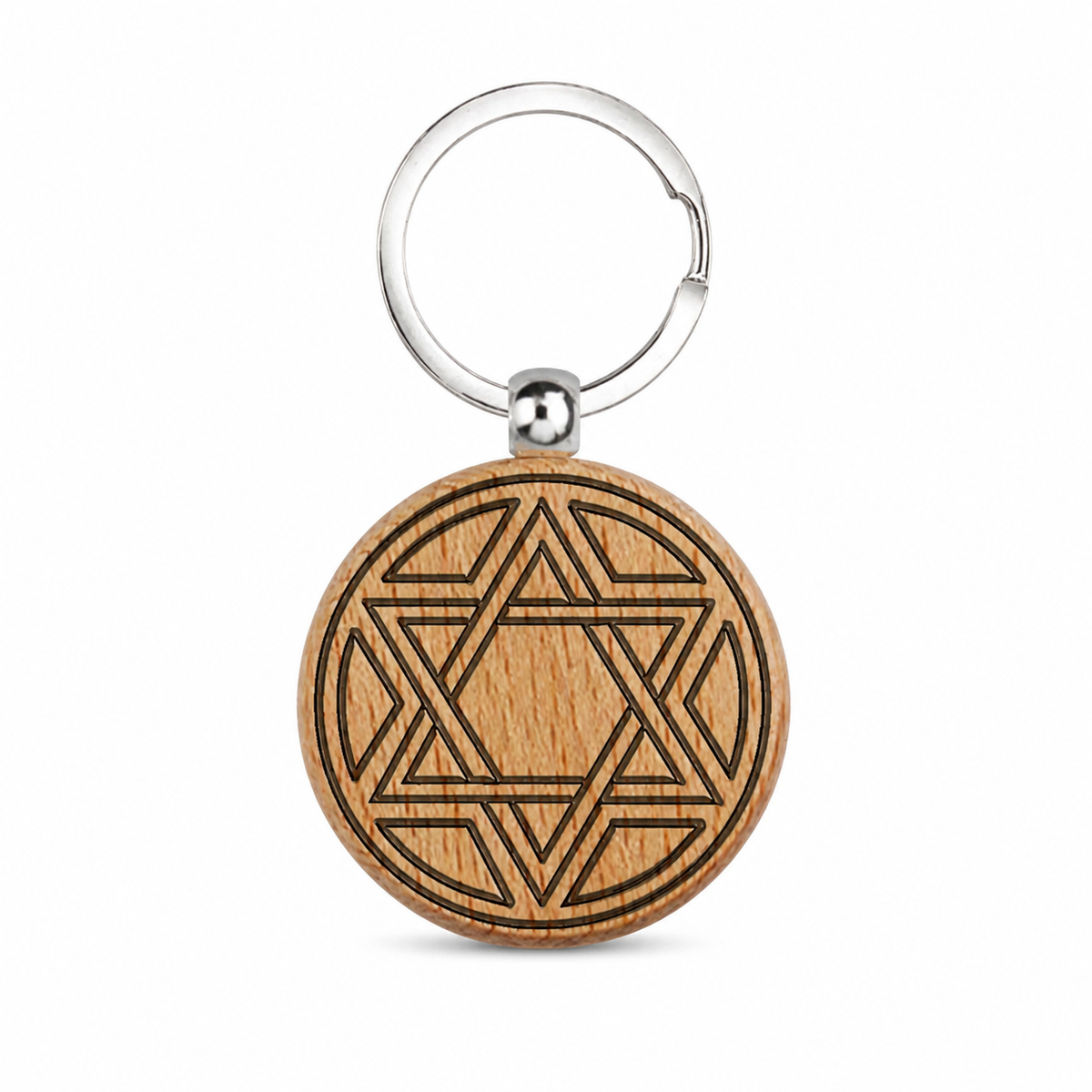 Llavero de Madera Placa Anti Magia