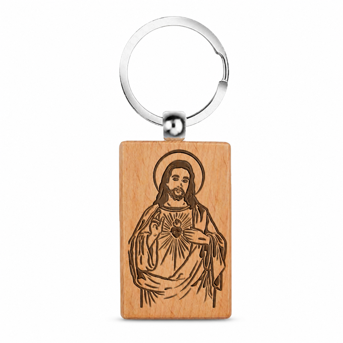 Llavero de Madera Corazón de Jesús