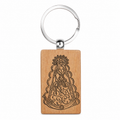 Llavero de Virgen del Rocío en Madera Natural