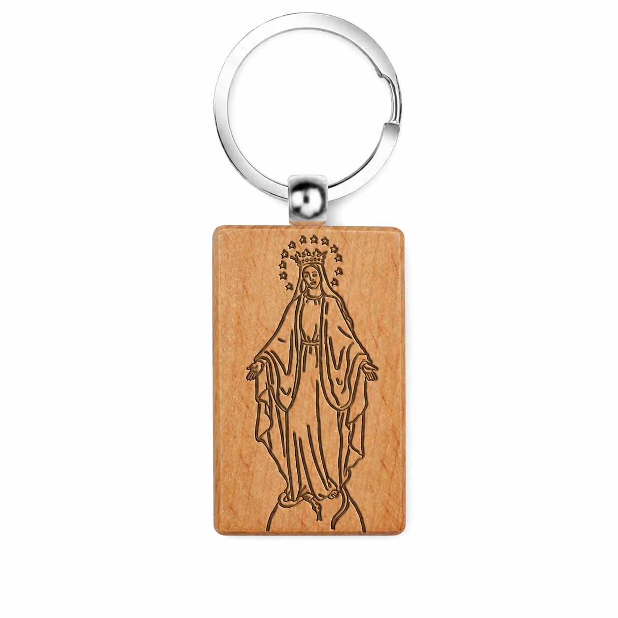 LLAVERO DE MADERA CON VIRGEN DE LA MILAGROS