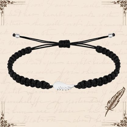 Pulsera Hilo Destino con Ala ángel Acero Plateado