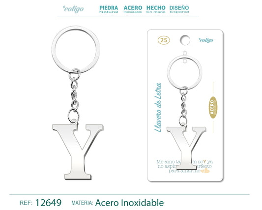 Llavero Acero con Letra Y