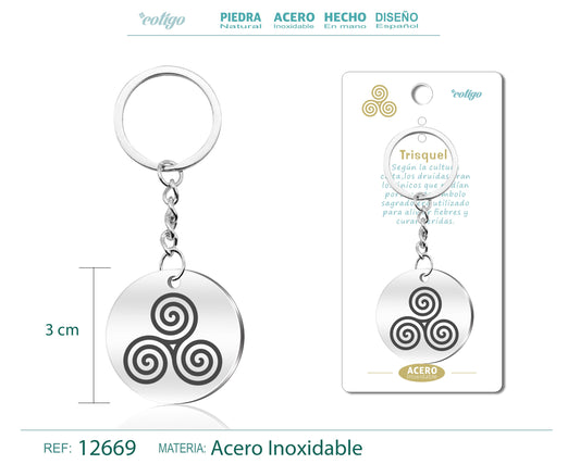 Llavero Acero de Simbolo Suerte Trisquel