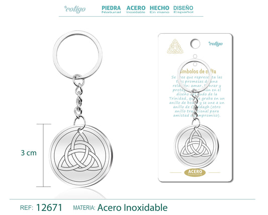 Llavero Acero de Simbolo Suerte de Celtas
