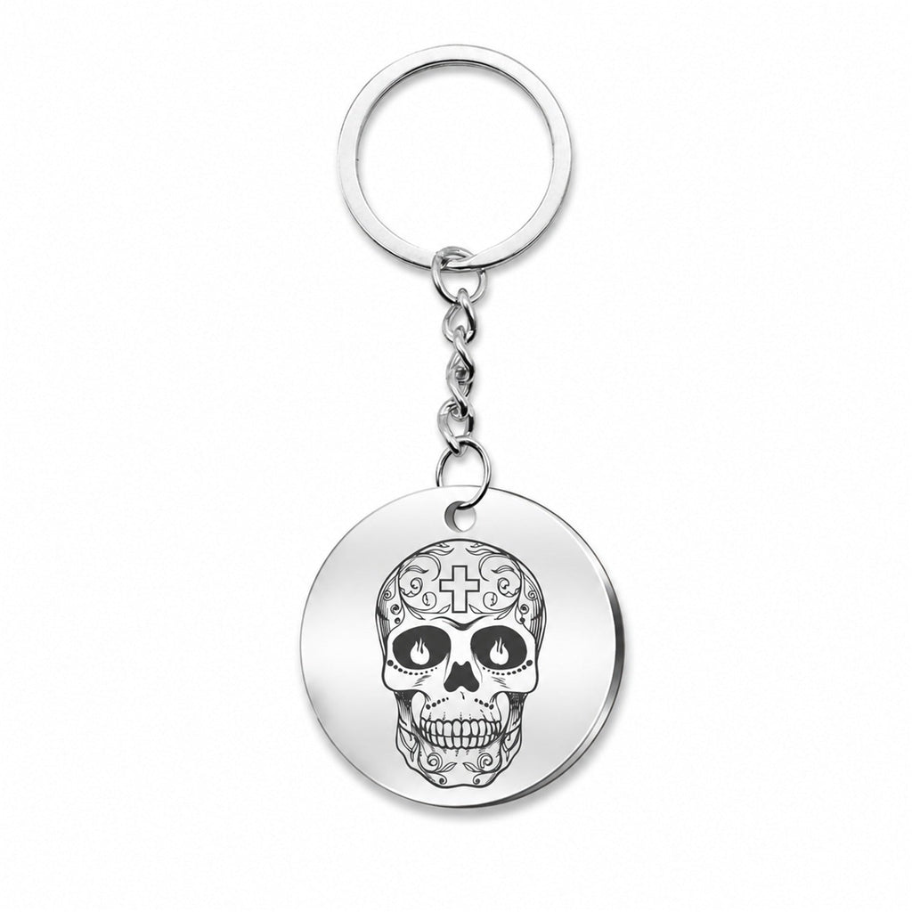 Llavero Acero Símbolo Suerte Calavera