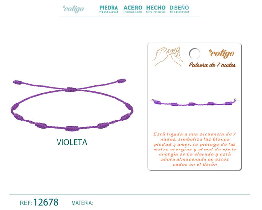Pulsera 7 nudos Violeta