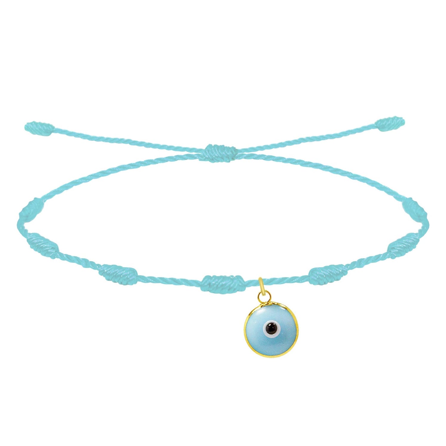 Pulseras 7 Nudos Coloreado con Ojo de Turco