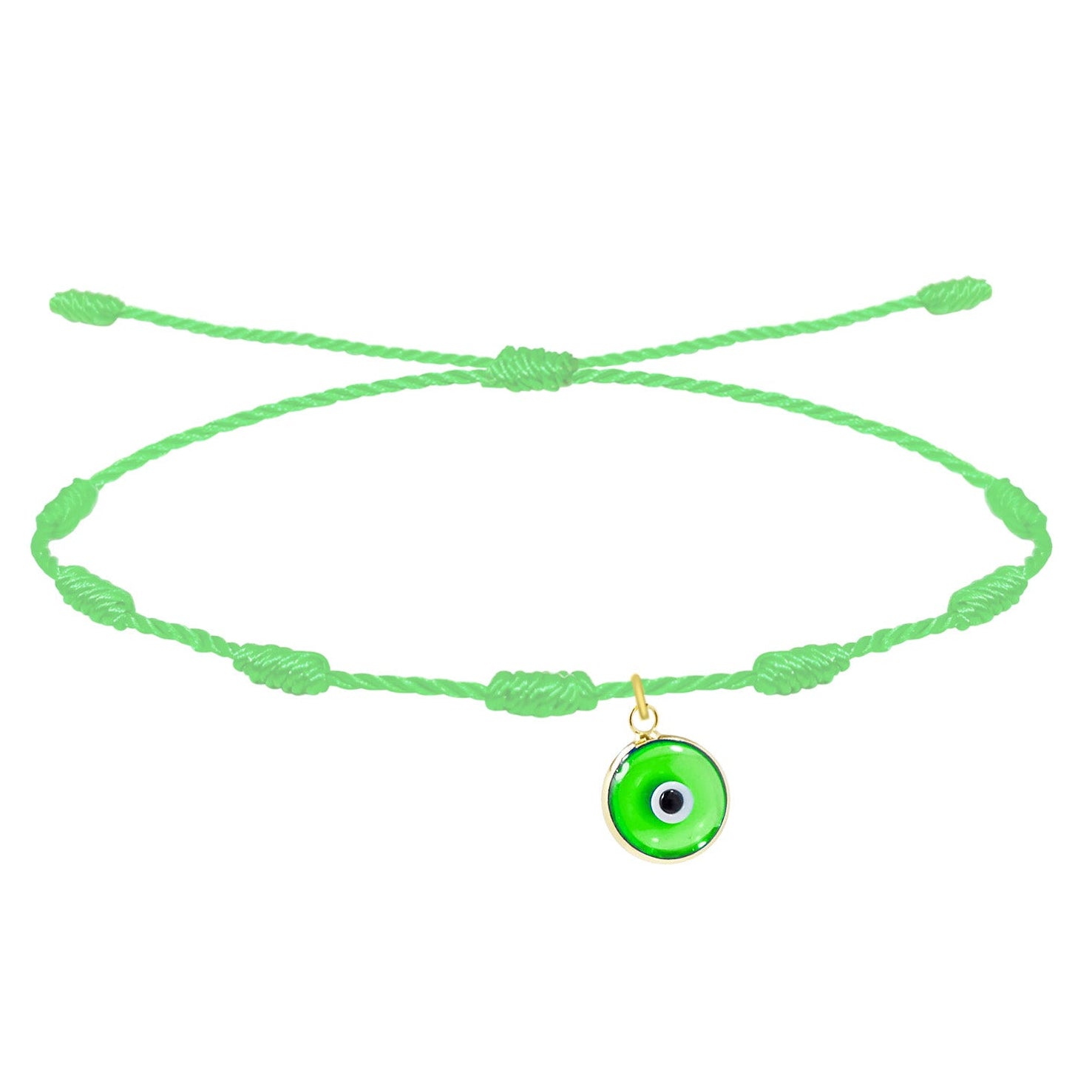 Pulseras 7 Nudos Coloreado con Ojo de Turco
