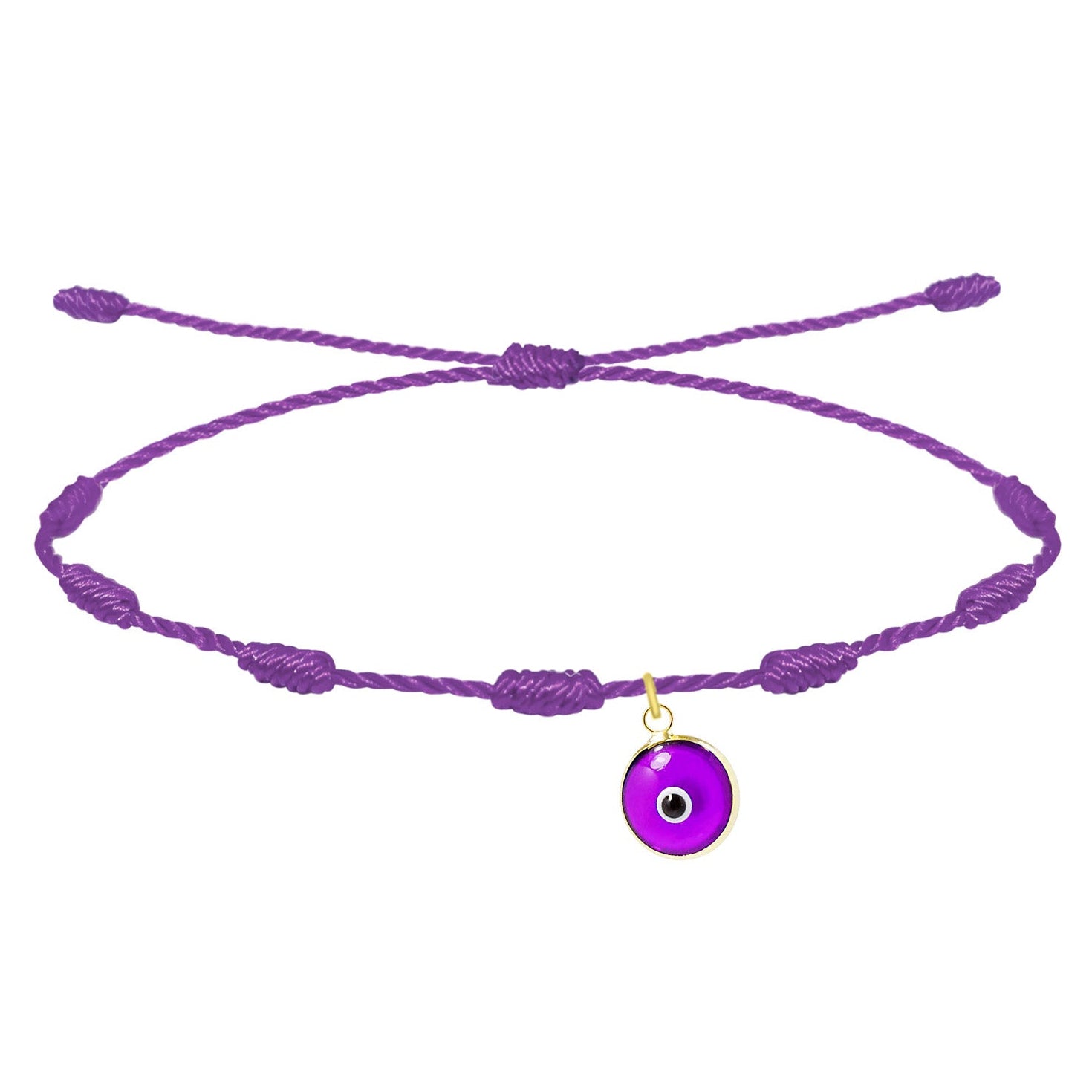 Pulseras 7 Nudos Coloreado con Ojo de Turco