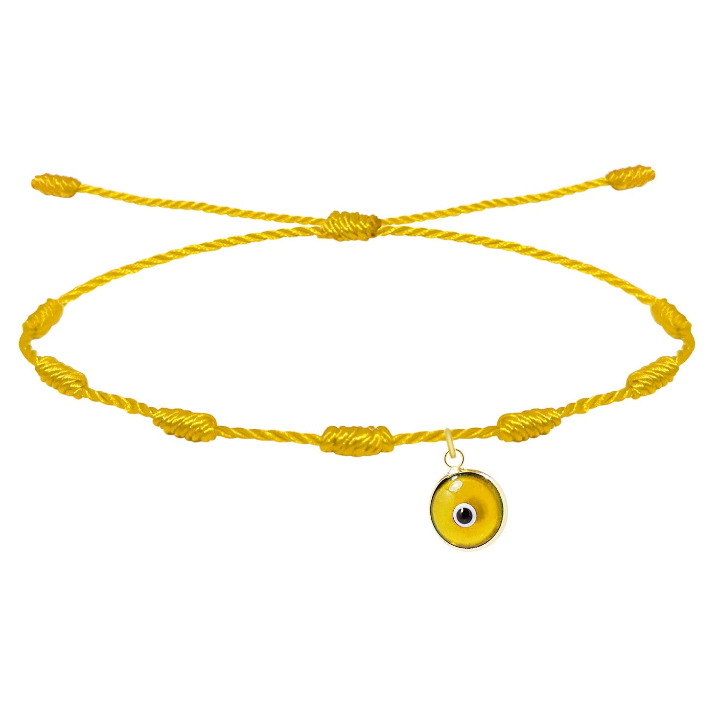 Pulseras 7 Nudos Coloreado con Ojo de Turco