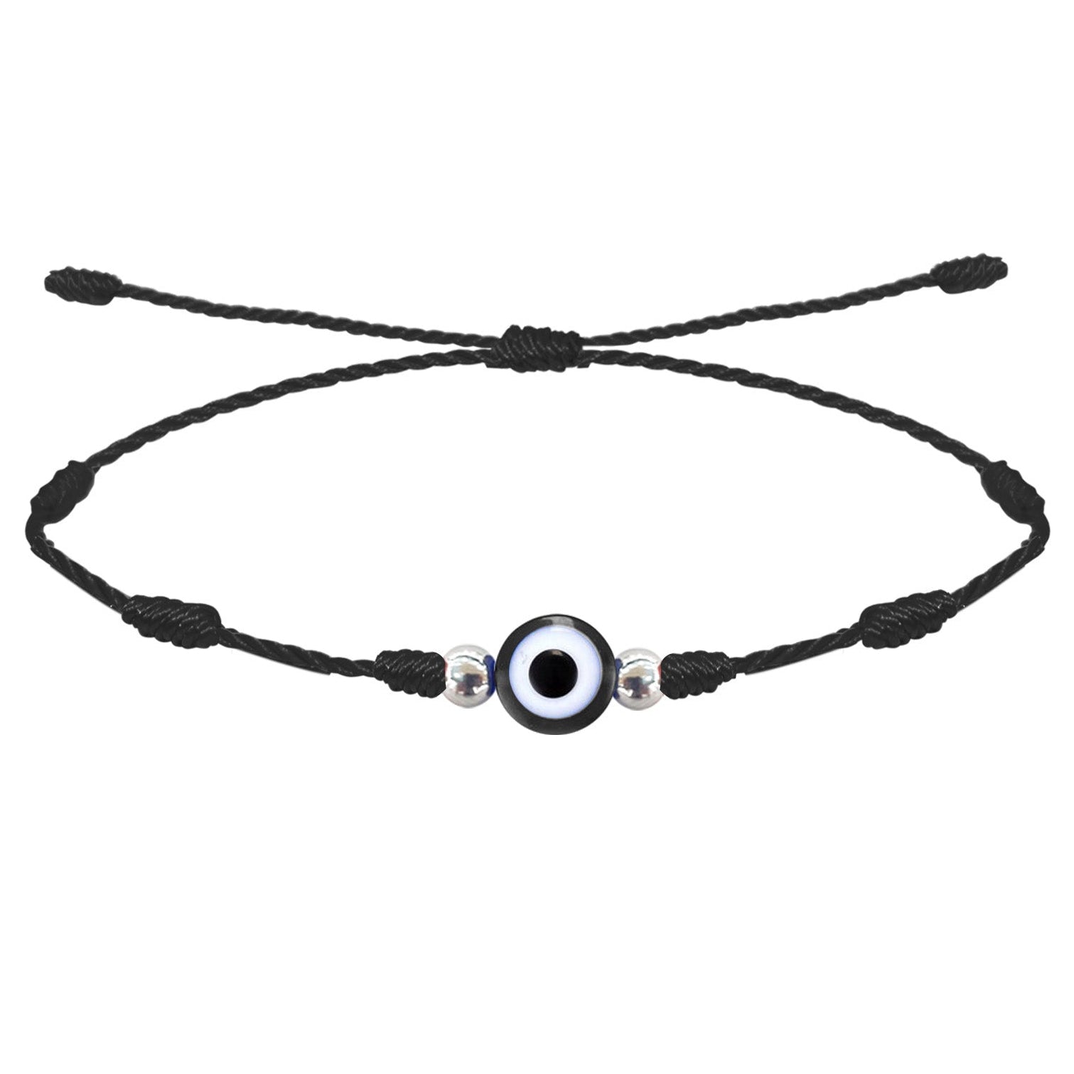 Pulsera negra de 7 nudos con Ojo Turco