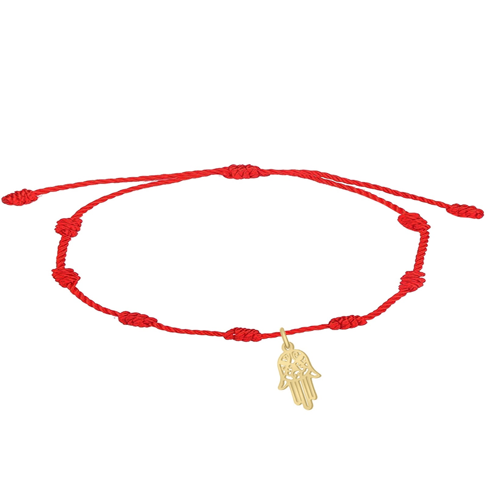 Pulsera 7 Nudos con Mano de Fátima en Acero