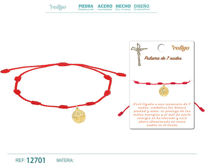 Pulsera 7 nudos San Benito color Dorado