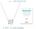 Collar Acero con Zodiaco Virgo color Plateado - cotigo
