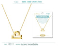 Collar Acero con Zodiaco Libra color Dorado - cotigo