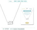 Collar Acero con Zodiaco Acuario color Plateado - cotigo