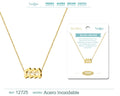 Collar Acero con Zodiaco Acuario color Dorado - cotigo