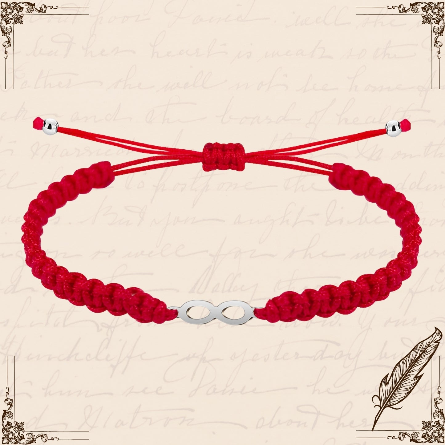 Pulsera Hilo Destino Rojo-Infinito Plateado