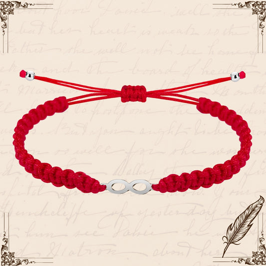 Pulsera Hilo Destino Rojo-Infinito Plateado