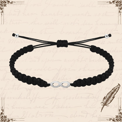 Pulsera Hilo Destino Negro-Infinito Plateado
