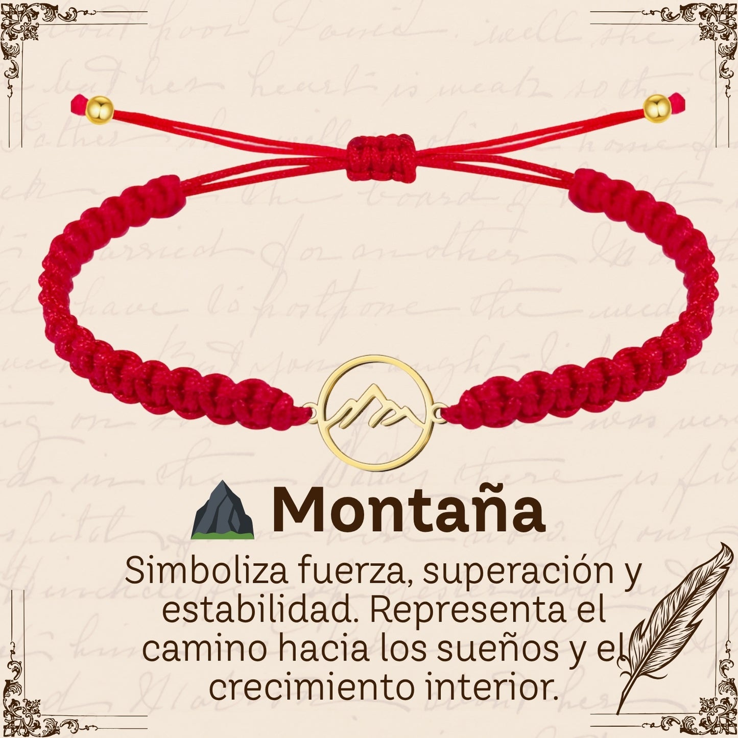 Pulsera Hilo Destino Roja Hecho a Mano 🧵 con Amuleto de Suerte y Protección 🍀 en Acero Inoxidable 💎