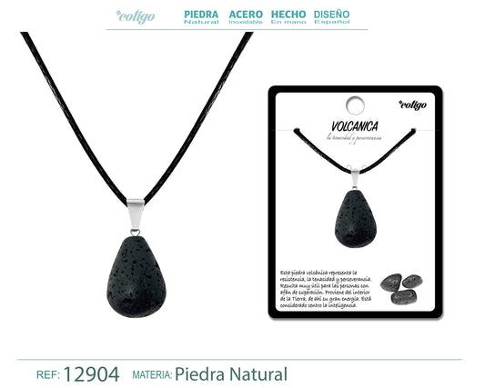 Colgante  Gotita redonda de Piedra Volcanica