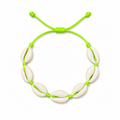 Pulsera Concha Hilo Encerado Verde Lima