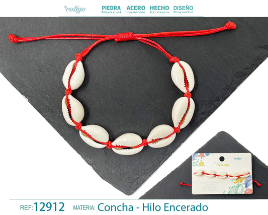 Pulsera Hilo Encerado de concha