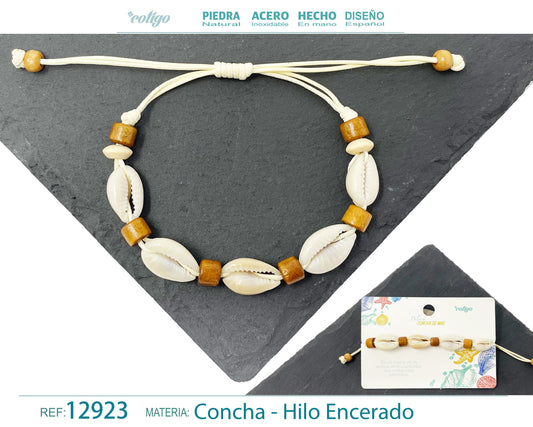 Pulsera Hilo Encerado de concha