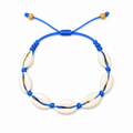 Pulsera Concha Hilo Encerado Azul