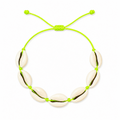 Pulsera Concha Hilo Encerado Verde Lima Conchas