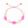 Pulsera Concha Hilo Encerado Rosa Concha Rosa