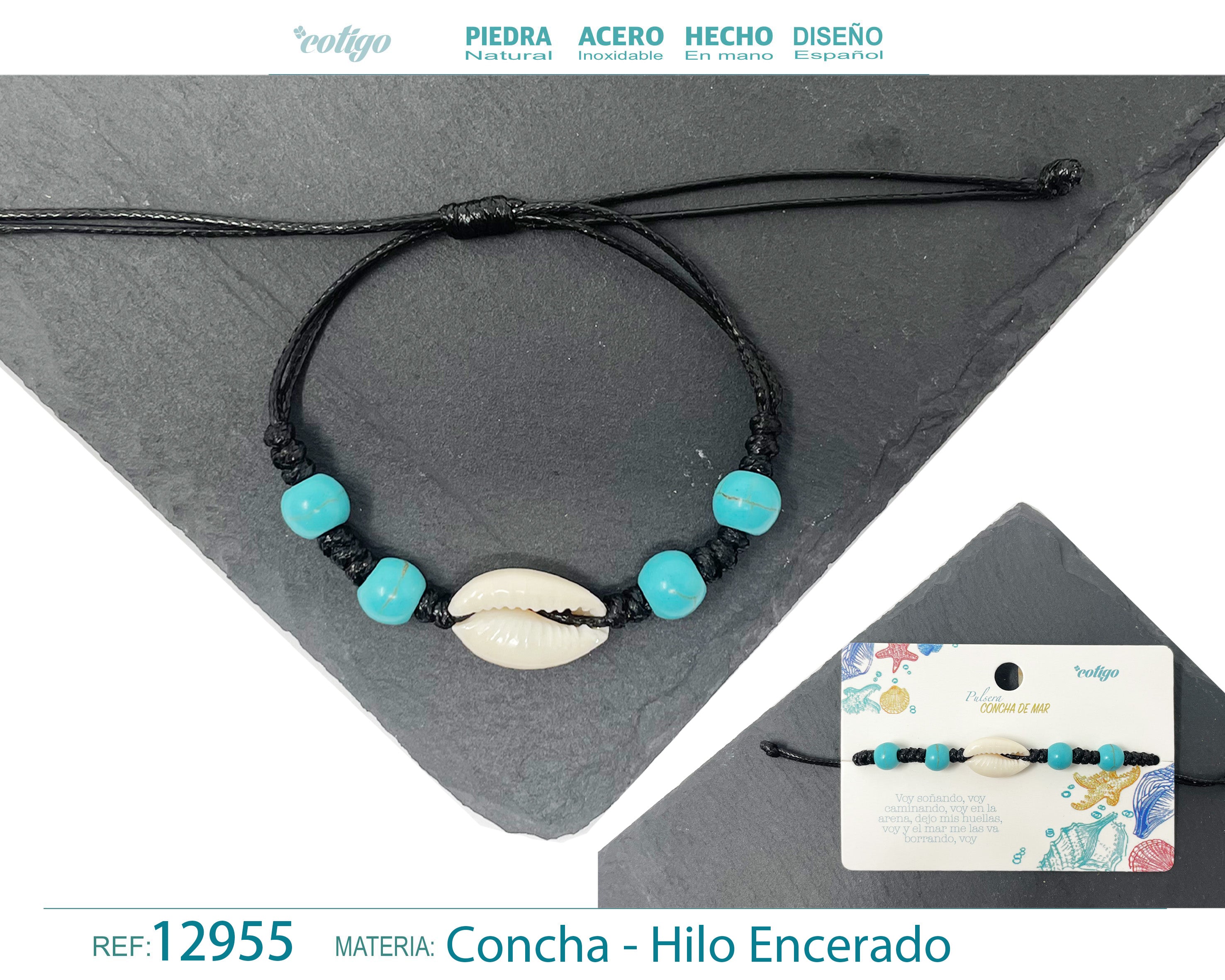 Pulsera Hilo Encerado de concha - cotigo