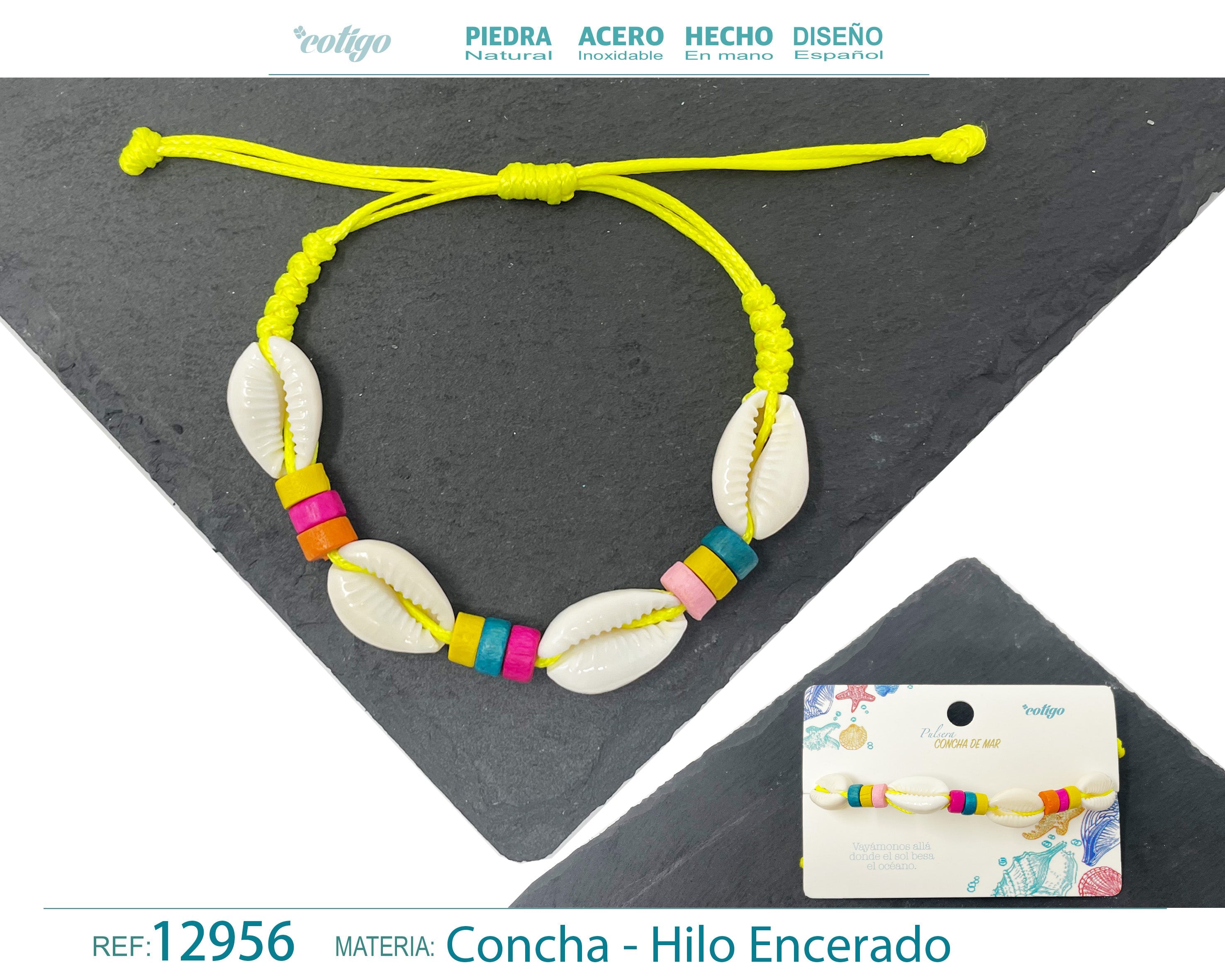 Pulsera Hilo Encerado de concha - cotigo