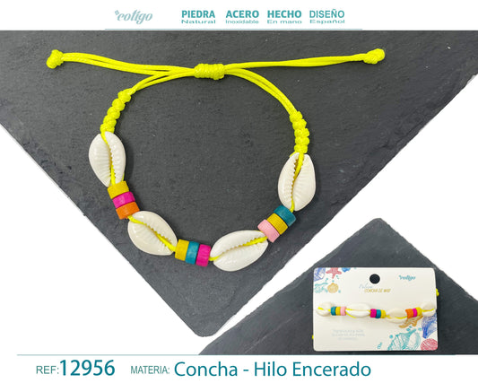 Pulsera Hilo Encerado de concha