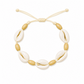 Pulsera Concha Hilo Encerado Natural Cuentas Beige