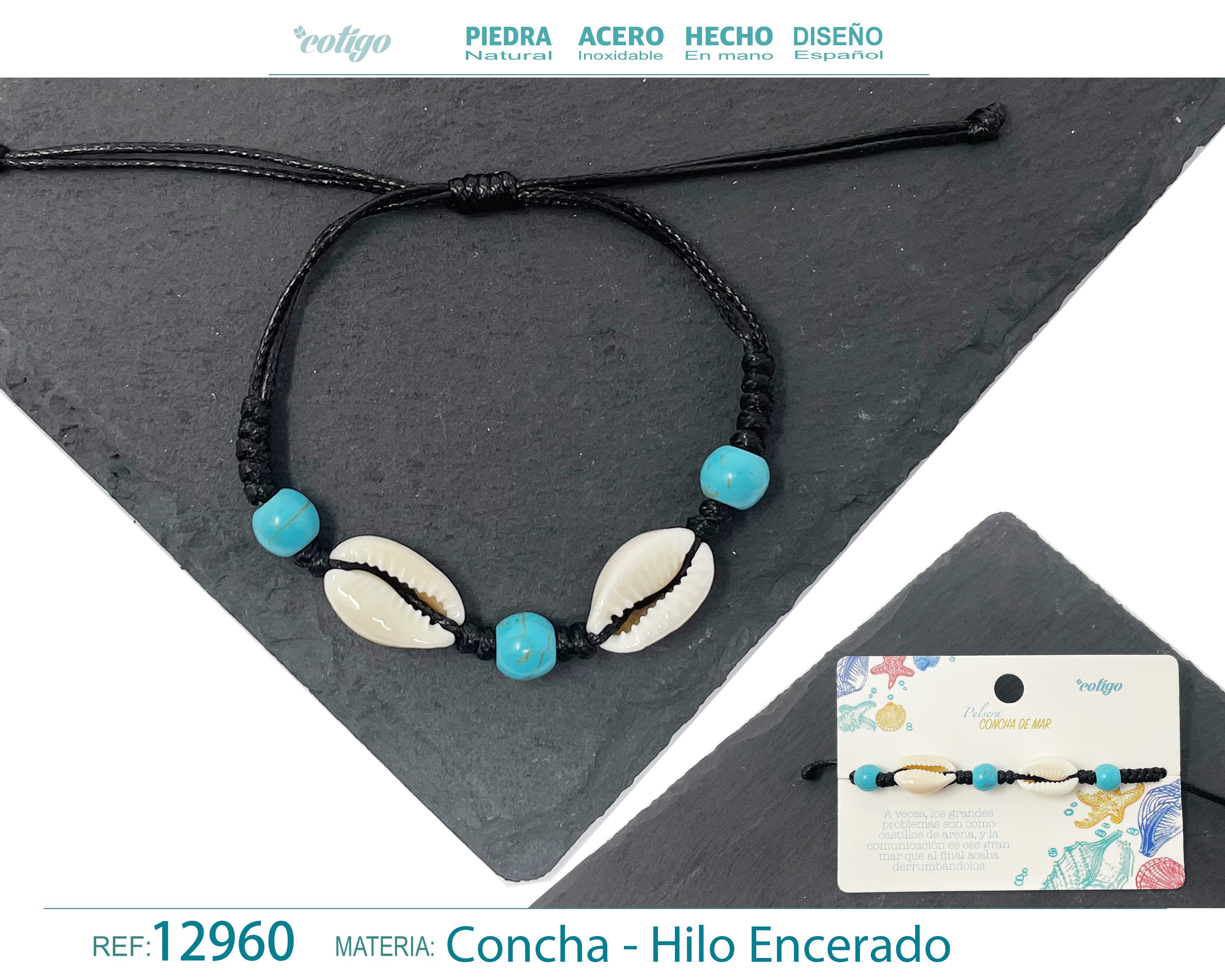 Pulsera Hilo Encerado de concha - cotigo