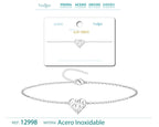 Pulsera con Corazón y Ojo Turco en Acero Inoxidable en acabado plateado – vista principal del diseño corazón y ojo turco
