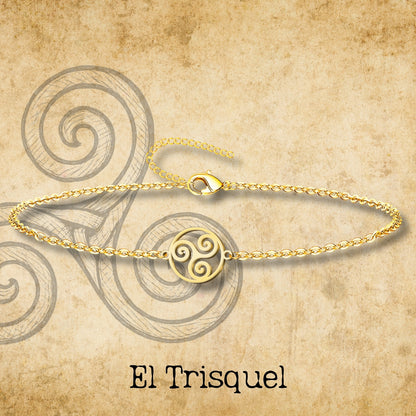 Pulsera el Trisquel  Acero Dorado