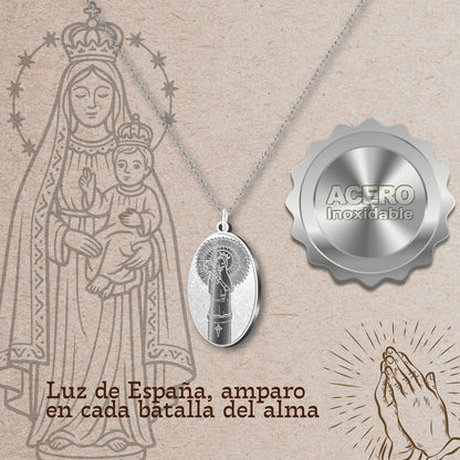 Colgante Acero VIRGEN DEL PILAR color Plateado