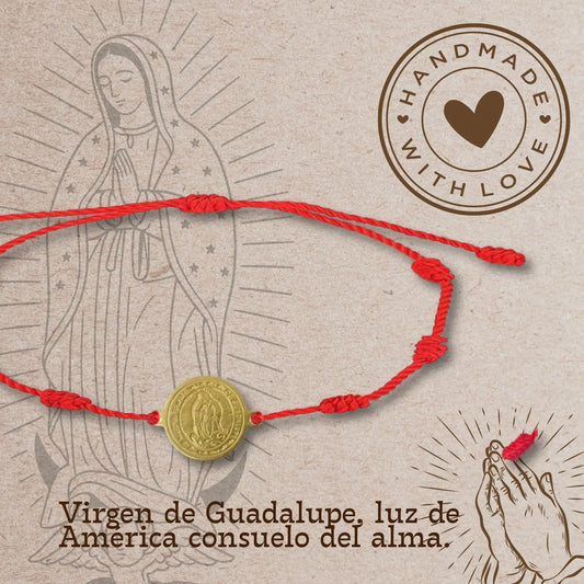 Pulsera 7 nudos con Virgen Guadalupe Acero Dorado - cotigo