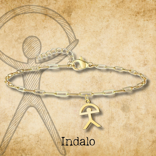 Pulsera Con Indalo Acero Dorado