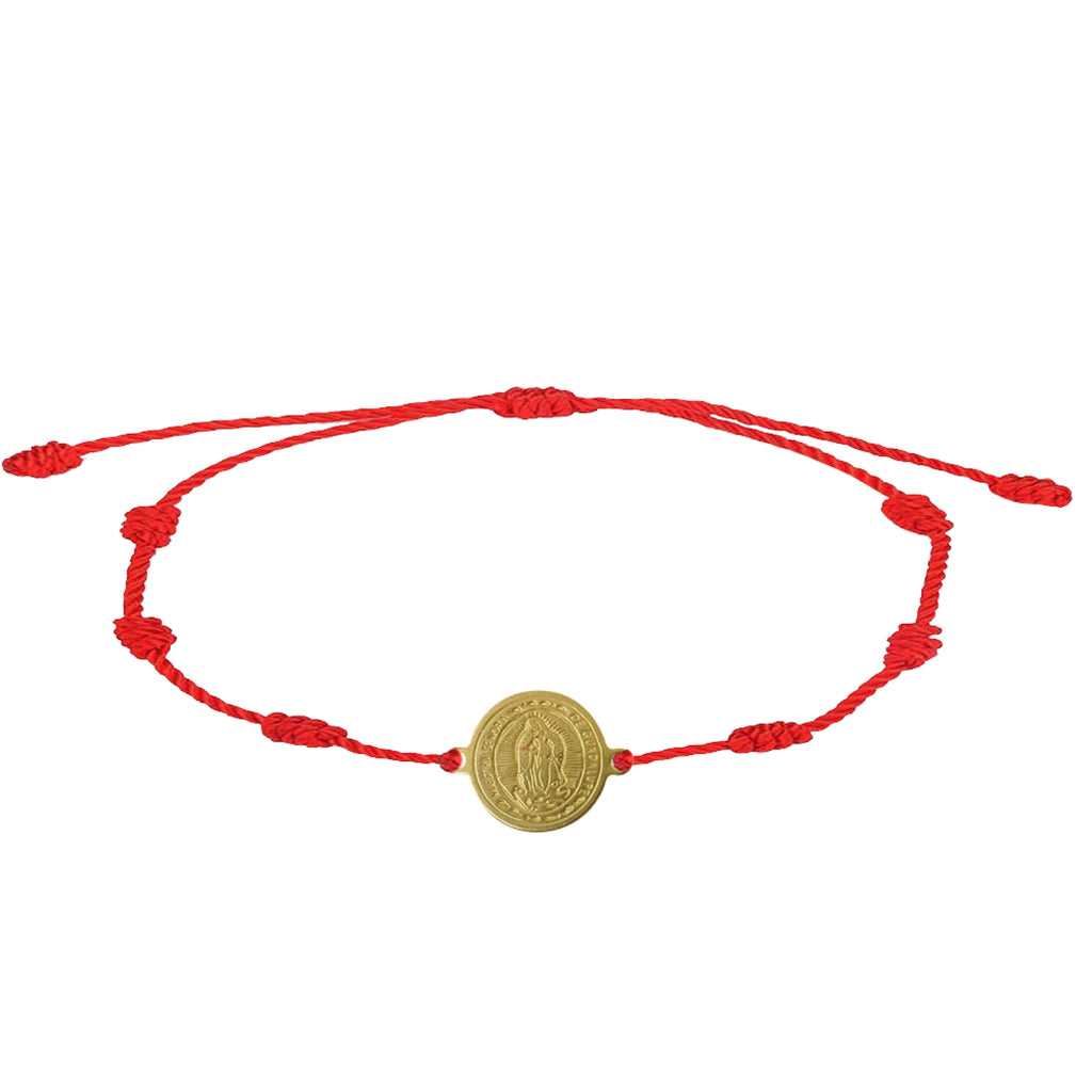 Pulsera 7 nudos con Virgen Guadalupe Acero