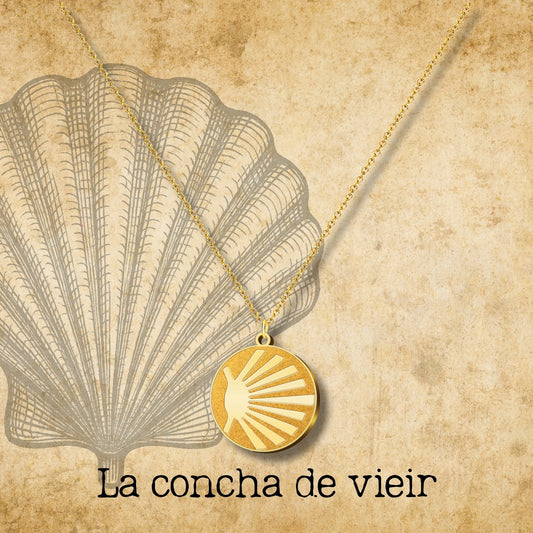 Colgante Acero La concha de vieir color Dorado