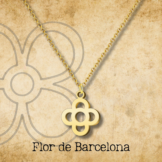 Colgante Flor de Barcelona Acero Dorado