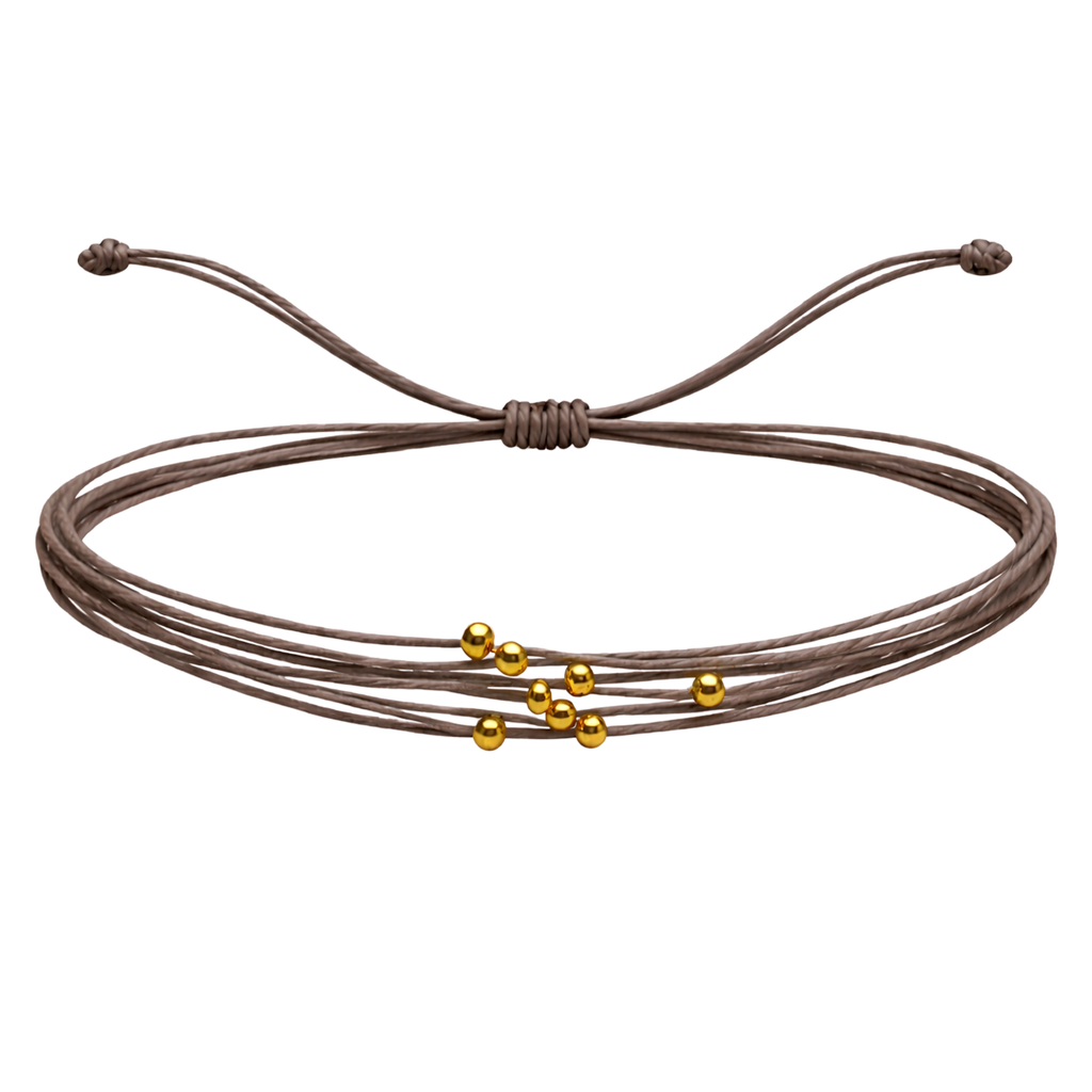 Pulsera Multihilo Encerado con Cuentas de Acero Inoxidable