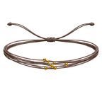 Pulsera Multihilo Encerado con Cuentas de Acero Inoxidable