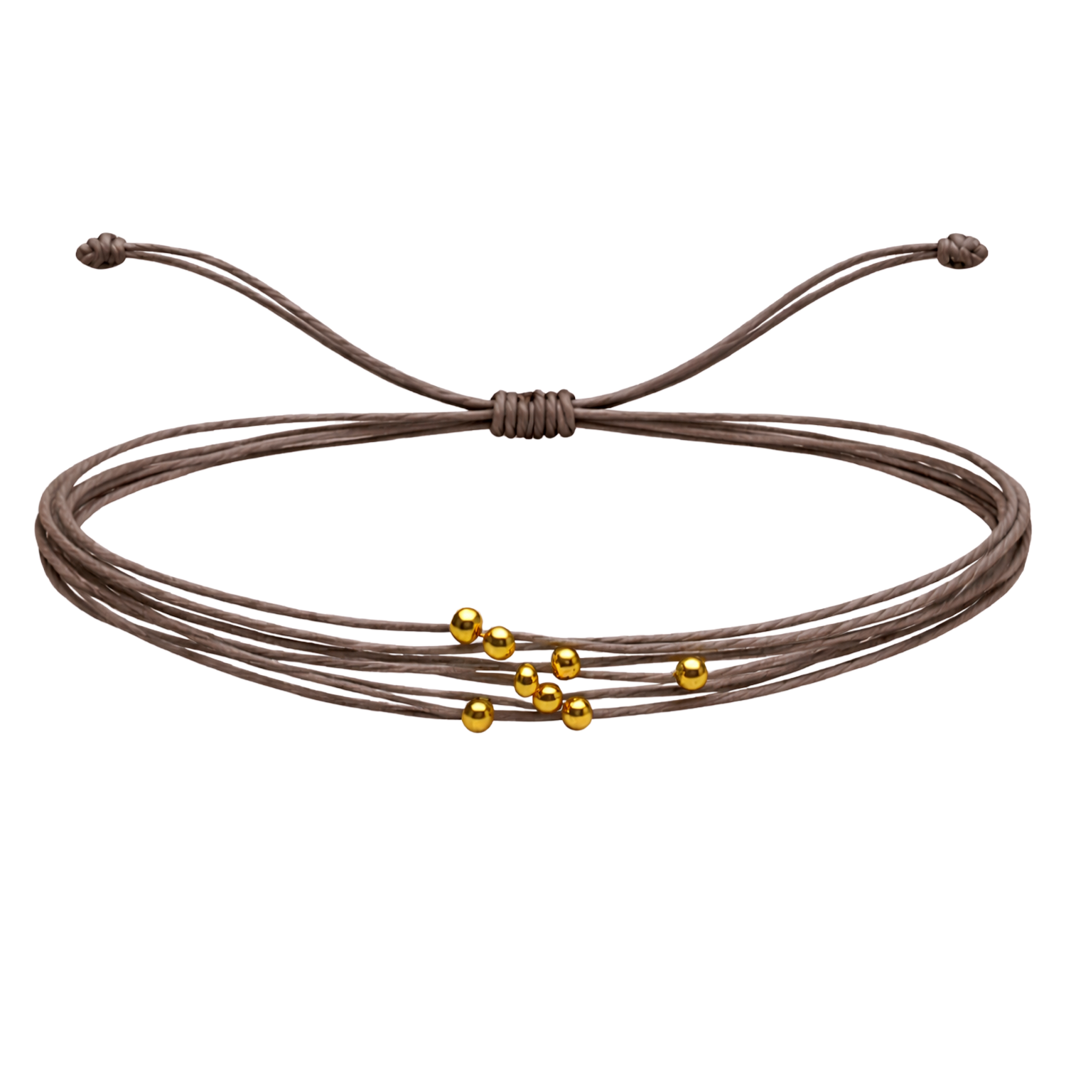 Pulsera Multihilo Encerado con Cuentas de Acero Inoxidable