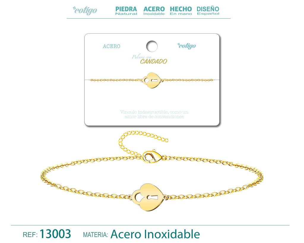 Pulsera Candado en Acero Inoxidable – vista principal del diseño candado